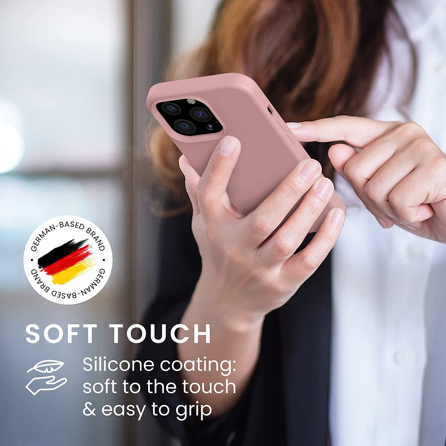 KW iPhone 13 Pro Θήκη Σιλικόνης Rubberized TPU - Rose Tan - 55880.193