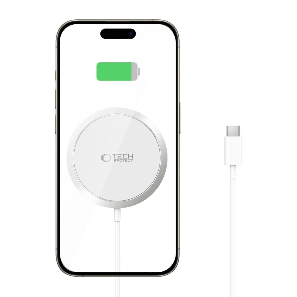 Tech - Protect QI15W - A34 15W Ασύρματος Φορτιστής MagSafe με Καλώδιο Type - C - White