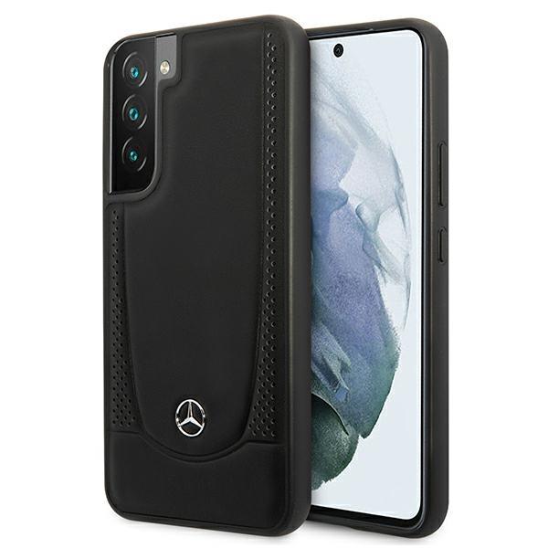 Mercedes Samsung Galaxy S22 Plus Urban Line Σκληρή Θήκη με Επένδυση Γνήσιου Δέρματος - Black - MEHCS22MARMBK