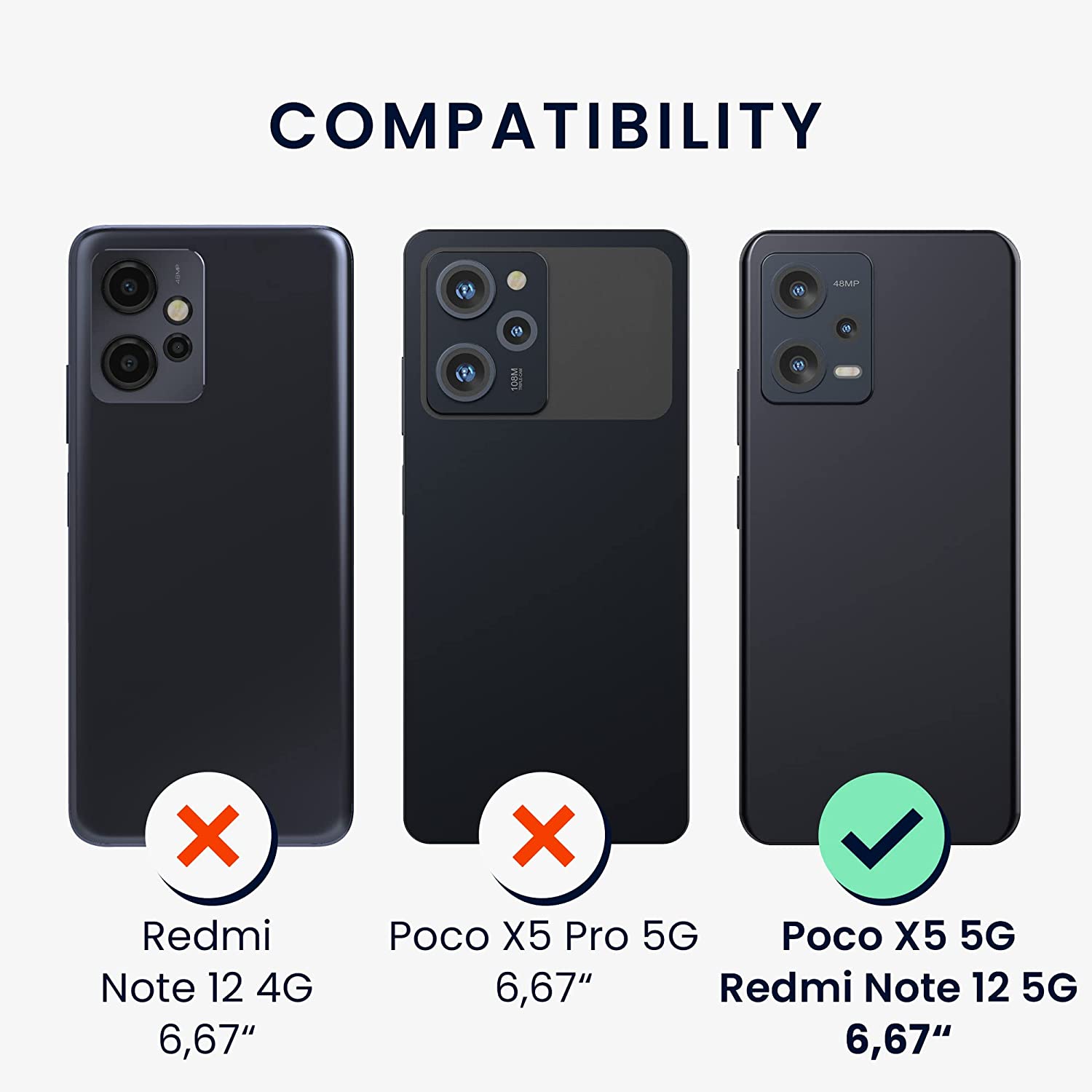 KW Xiaomi Redmi Note 12 5G / Xiaomi Poco X5 5G Θήκη Σιλικόνης TPU με Λουράκι - Black - 60893.01