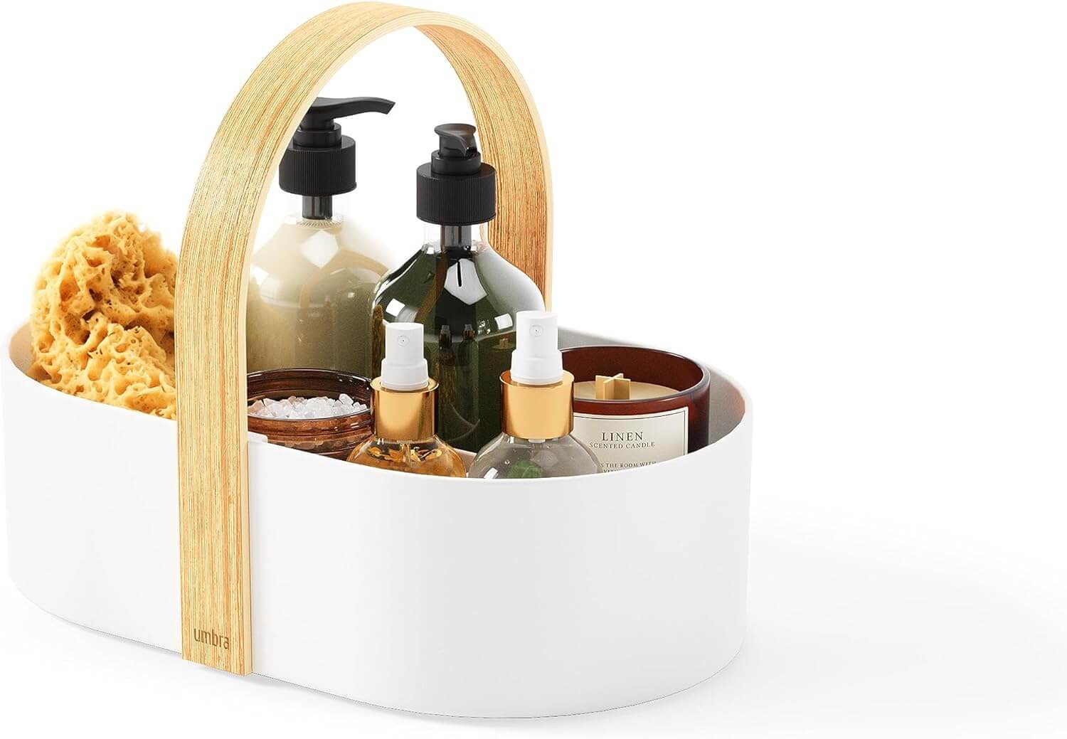 Umbra Bellwood Caddy Κουτί Αποθήκευσης - Οργάνωσης με Ξύλινη Λαβή - Natural / White