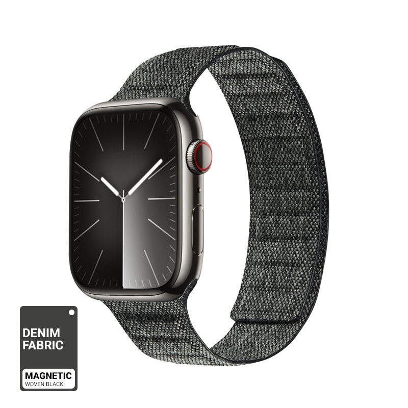 Crong Λουράκι Apple Watch 4/5/6/7/8/9/10/11 - SE (1/2/3) - ULTRA (1/2/3) - 44/45/46/49mm από Νάιλον - Melange - Black Melange