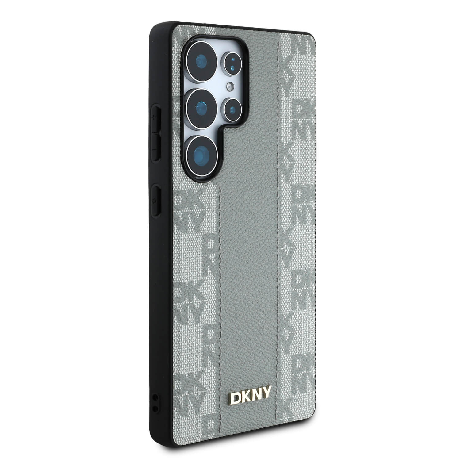 DKNY Samsung Galaxy S25 Ultra - Leather Checkered Pattern MagSafe Σκληρή Θήκη με Επένδυση Συνθετικού Δέρματος - Taupe
