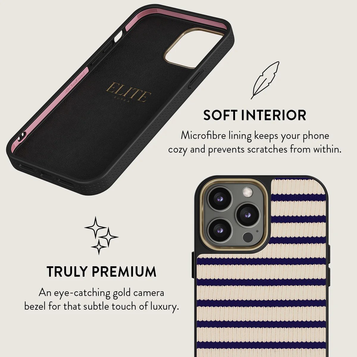 Burga iPhone 15 Pro Elite MagSafe Σκληρή Θήκη με MagSafe - Gold - Old Money