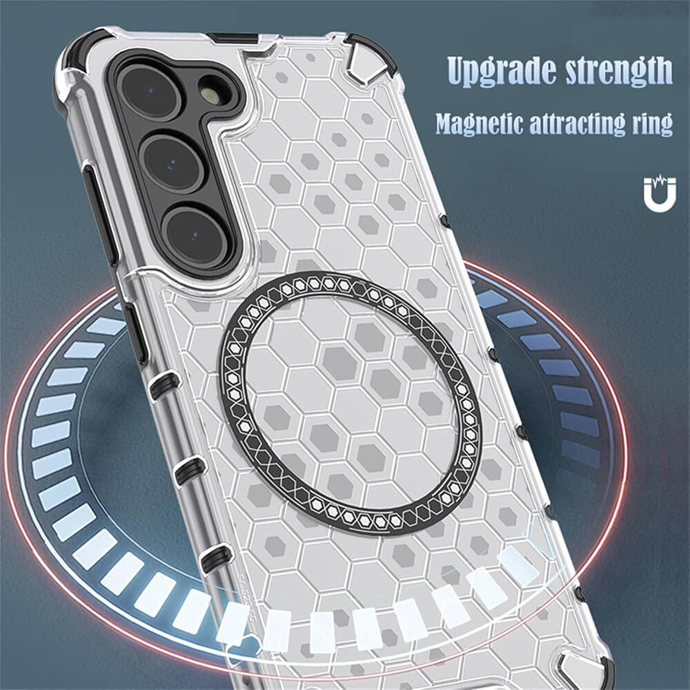 Techsuit Samsung Galaxy A26 5G Honeycomb Shield MagSafe Σκληρή Θήκη με Πλαίσιο Σιλικόνης - White