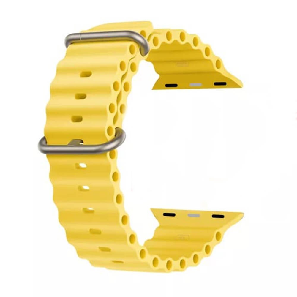 Techsuit Λουράκι Apple Watch 4/5/6/7/8/9/10/11 - SE (1/2/3) - ULTRA (1/2/3) - 44/45/46/49mm Watchband W038 Σιλικόνης - Yellow