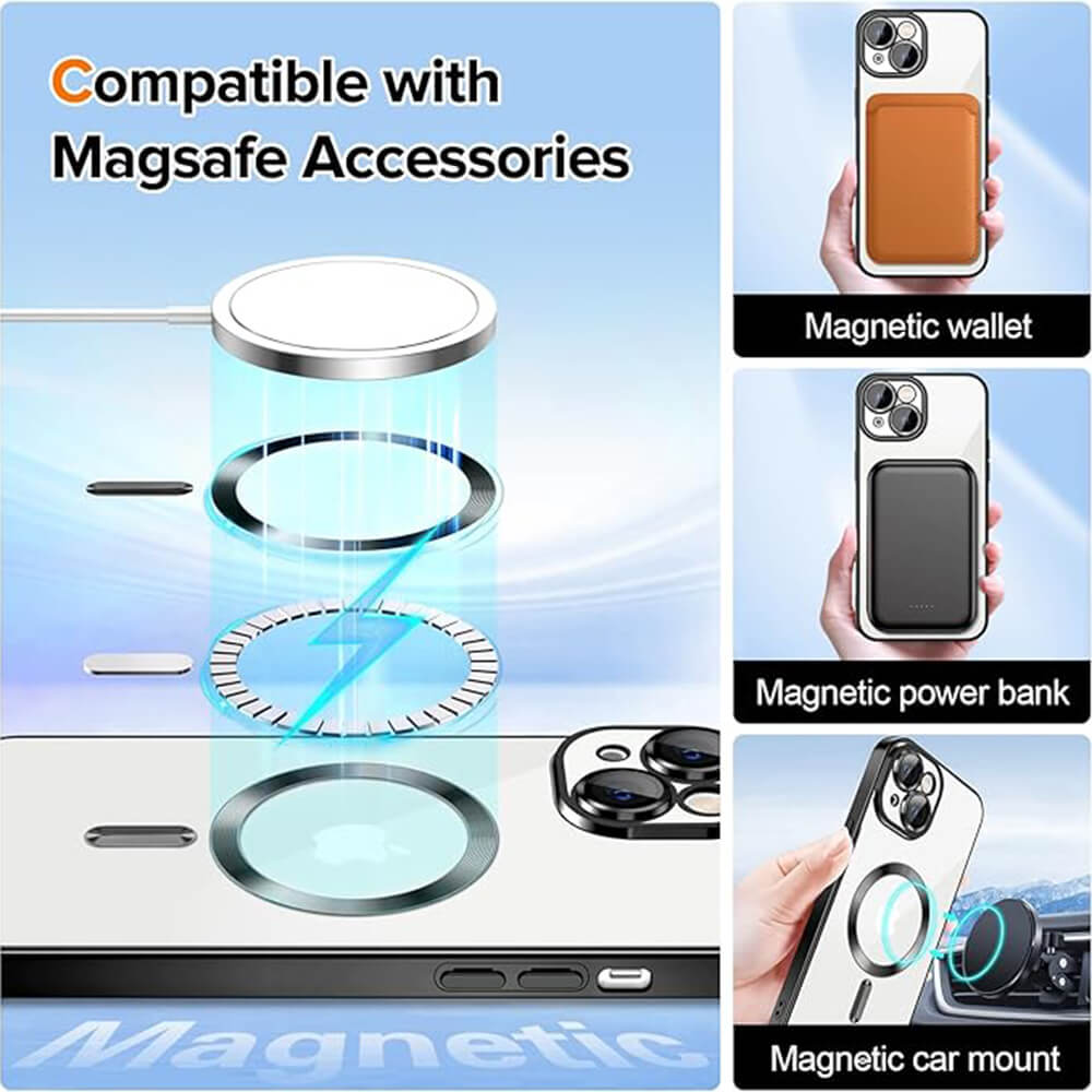 Techsuit iPhone 16 - Luxury Crystal MagSafe - Θήκη Σιλικόνης - Black