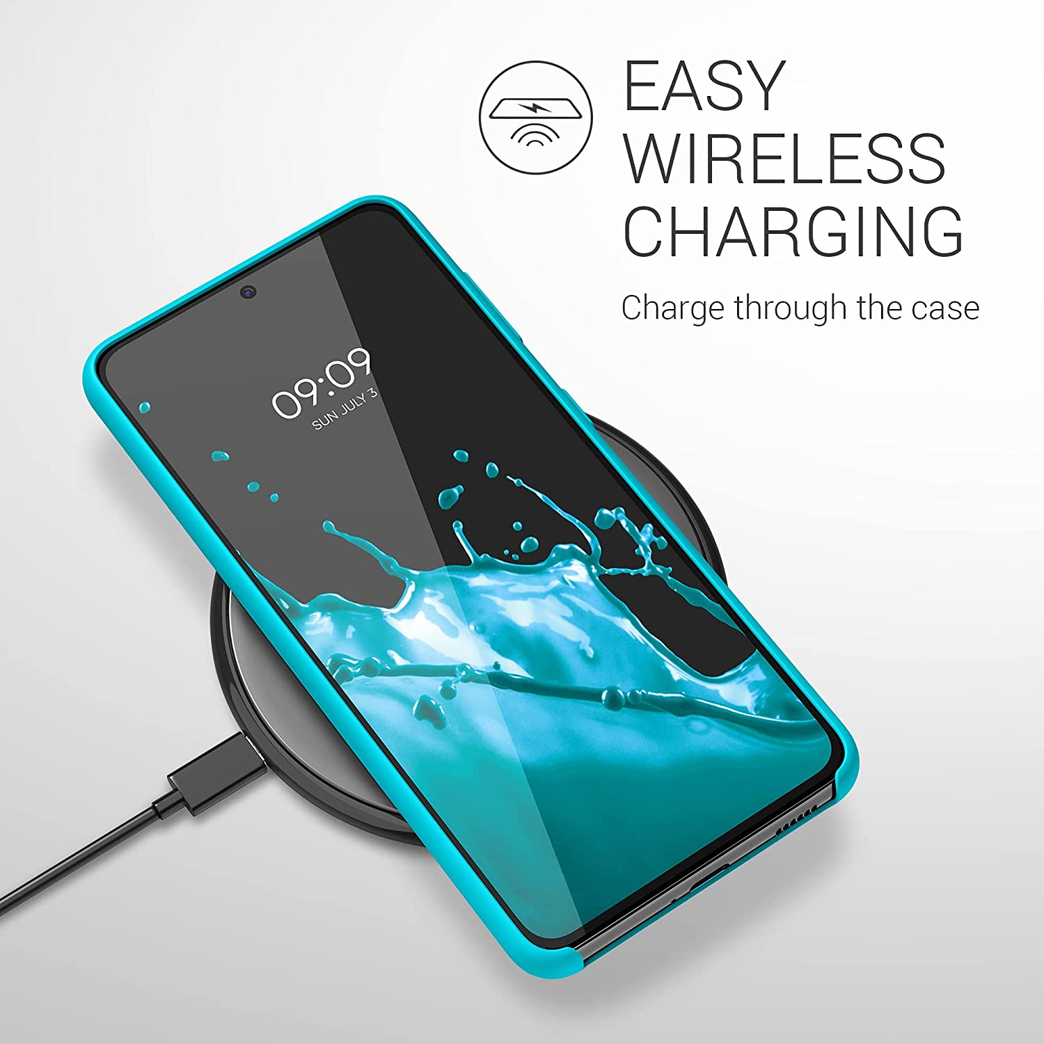 KW Samsung Galaxy S21 Θήκη Σιλικόνης Rubber TPU - Ice Blue - 54056.205