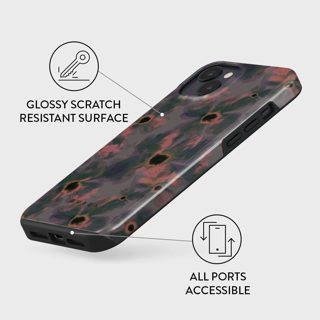 Burga iPhone 14 Plus Fashion Tough Σκληρή Θήκη - Volcanic Garden