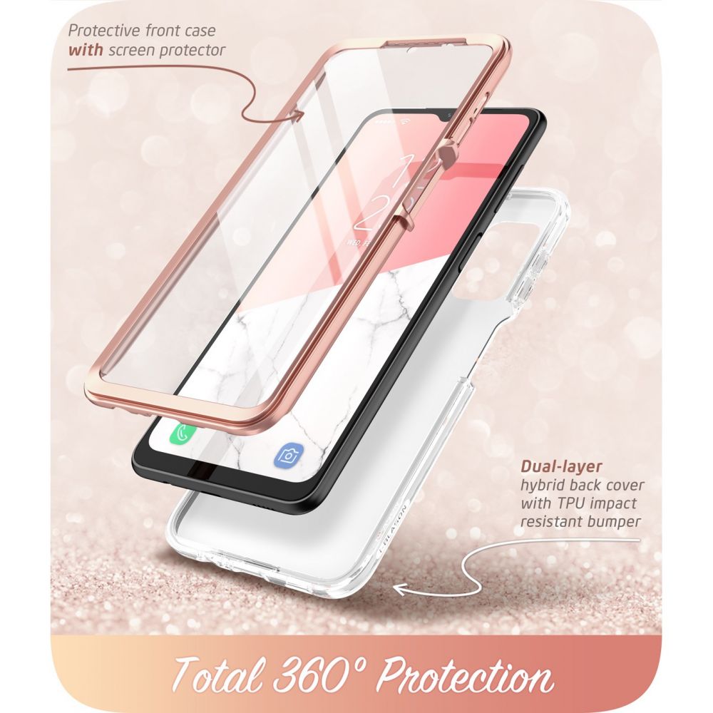 i - Blason Samsung Galaxy A13 4G Cosmo Σκληρή Θήκη με Πλαίσιο Σιλικόνης και Προστασία Οθόνης - Marble