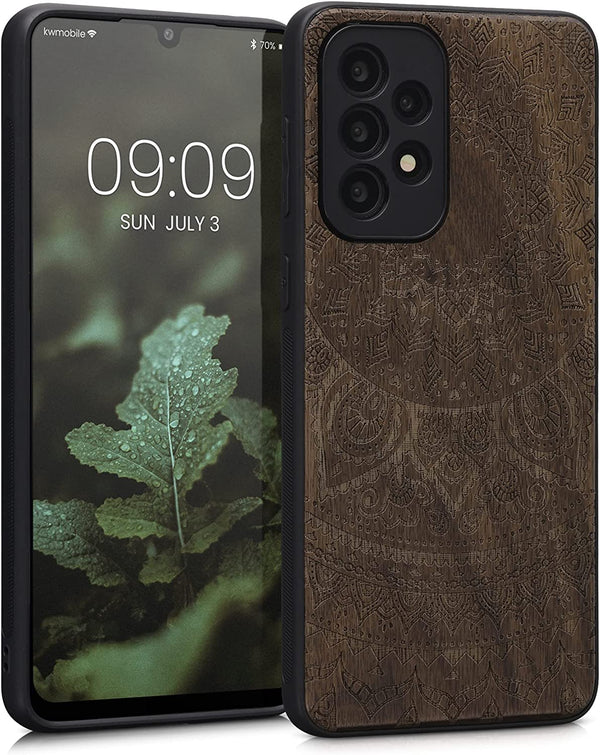 KW Samsung Galaxy A33 5G Θήκη από Φυσικό Ξύλο - Design Indian Sun - Dark Brown - 58316.03
