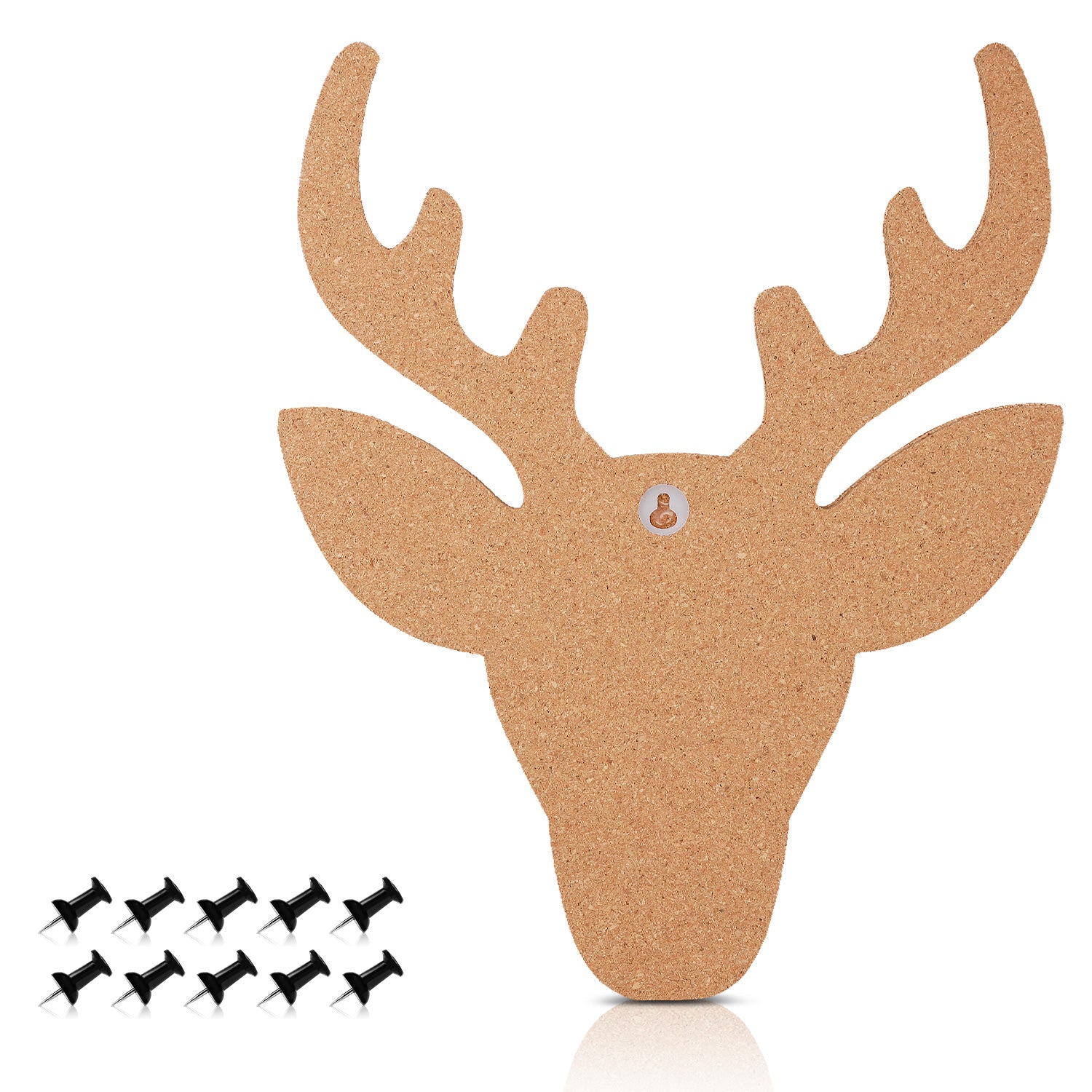 Navaris Cork Notice Board - Πίνακας Ανακοινώσεων με Πινέζες - Design Reindeer - Brown - 47163.02