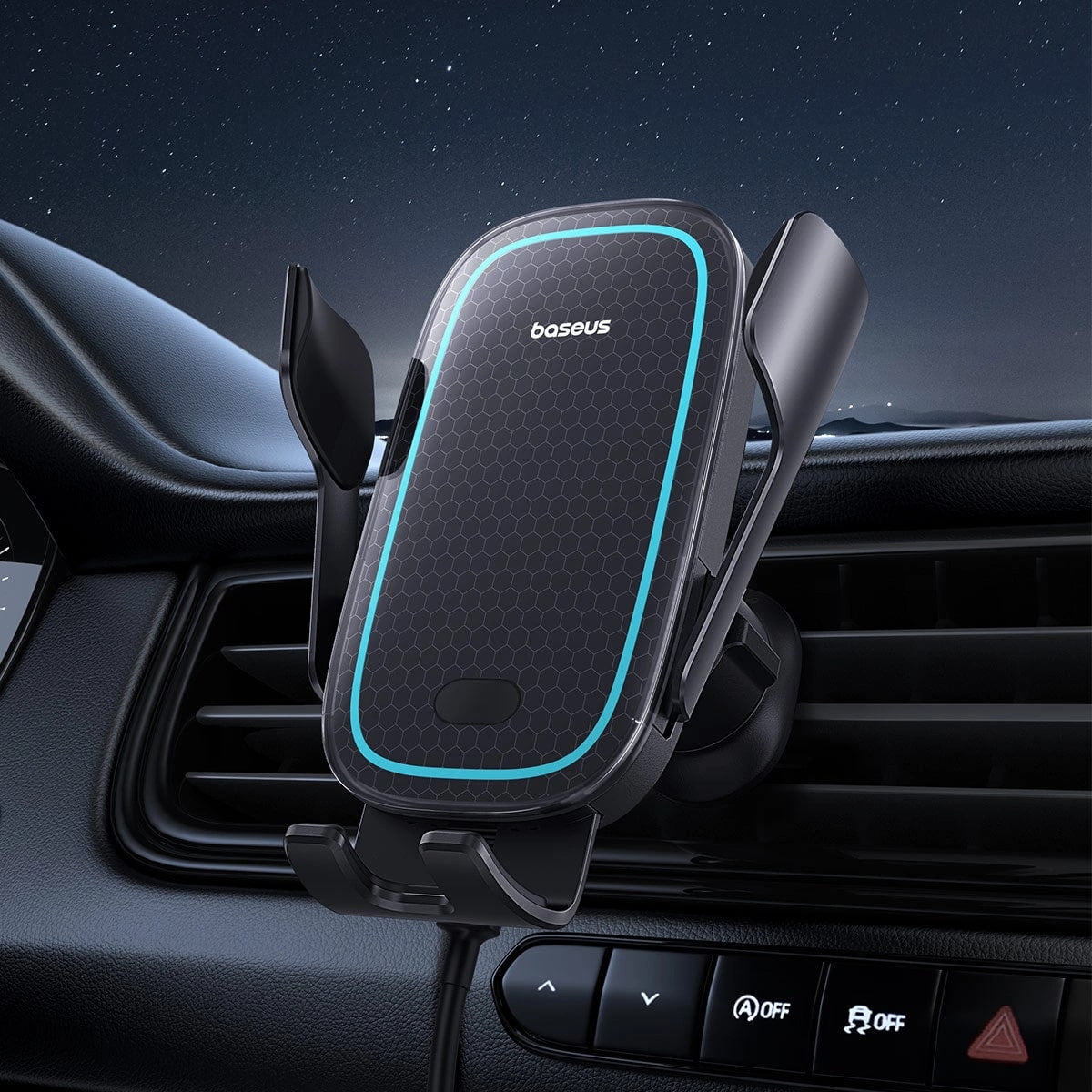 Baseus Milky Way Pro Electric Bracket Universal Βάση Αυτοκινήτου Αεραγωγού με Ασύρματη Φόρτιση Qi Charge 15W - Black - BS - CM023