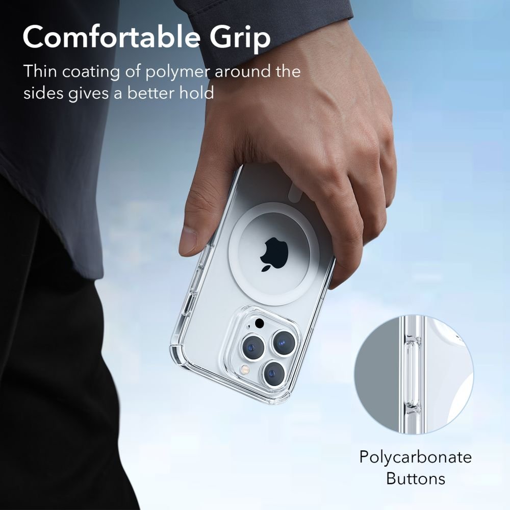 ESR iPhone 14 Pro Max Krystec Halolock Σκληρή Θήκη με Πλαίσιο Σιλικόνης και MagSafe - Διάφανη