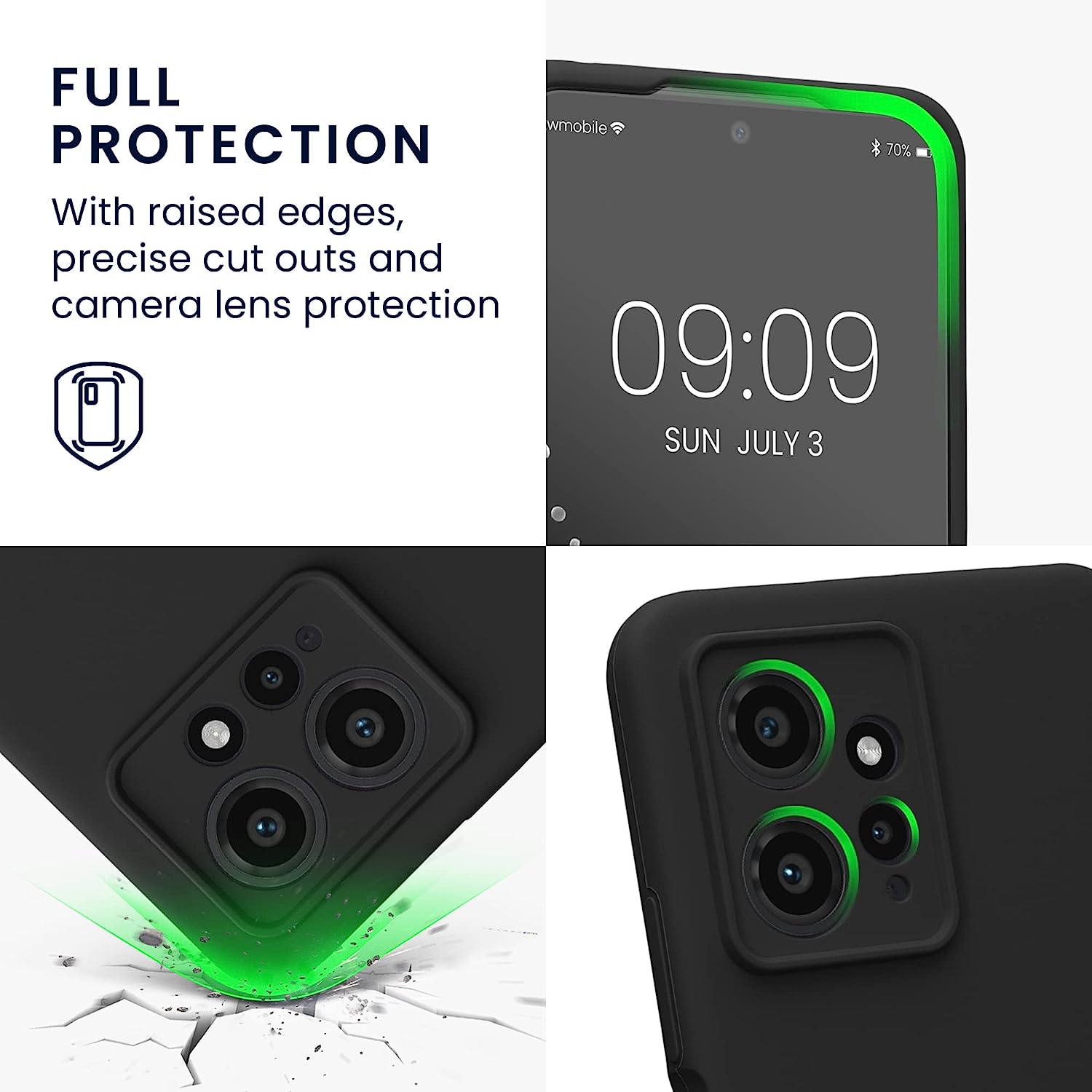 KW Xiaomi Redmi Note 12 4G Θήκη Σιλικόνης Rubberized TPU - Black - 61180.01