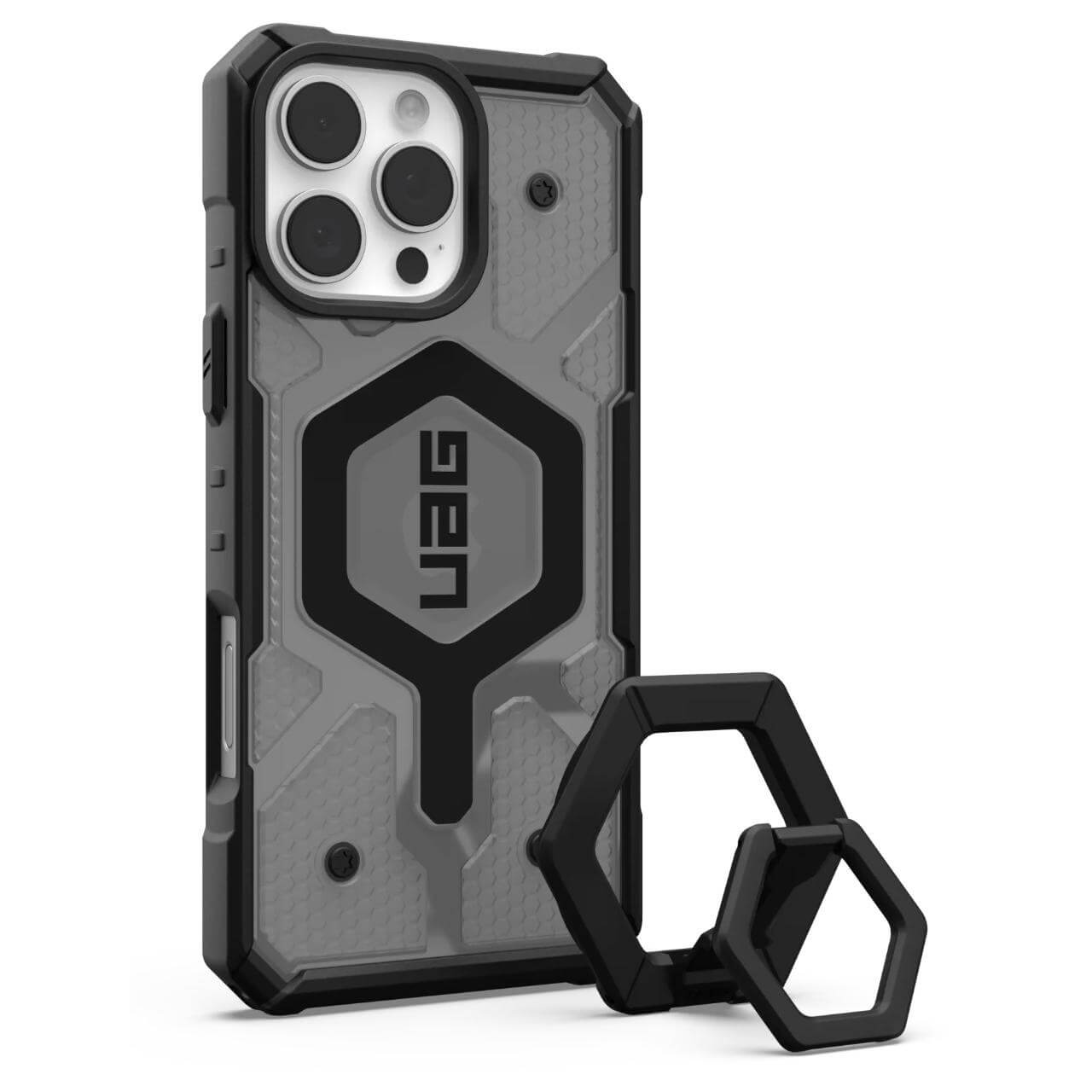UAG iPhone 16 Pro Max Pathfinder Clear MagSafe Σκληρή Θήκη με MagSafe - Ash / Black Stand