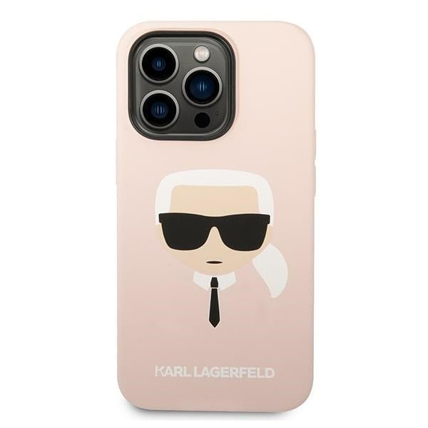 Karl Lagerfeld iPhone 14 Pro Silicone Karl's Head MagSafe Θήκη Σιλικόνης με MagSafe - Light Pink - KLHMP14LSLKHLP