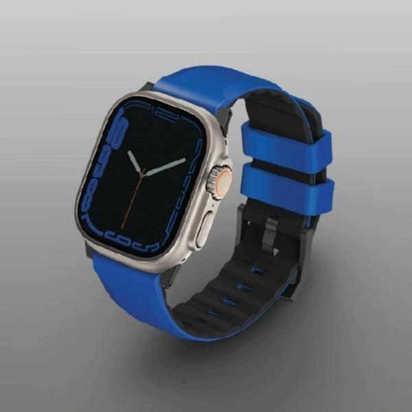 Uniq Λουράκι Apple Watch 2 / 3 / 4 / 5 / 6 / 7 / 8 / 9 / SE / ULTRA 1 / ULTRA 2 - 42 / 44 / 45 / 49 mm Linus Airosoft Σιλικόνης - Blue / Racing Blue