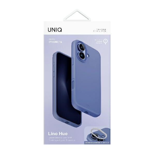 Uniq iPhone 16 Lino Hue Magclick Θήκη Σιλικόνης με MagSafe - Blue / Pearl Blue