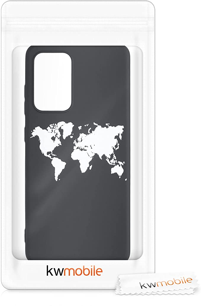 KW Samsung Galaxy A52 / A52 5G / A52s 5G Θήκη Σιλικόνης Design Travel - Black / White - 54352.02