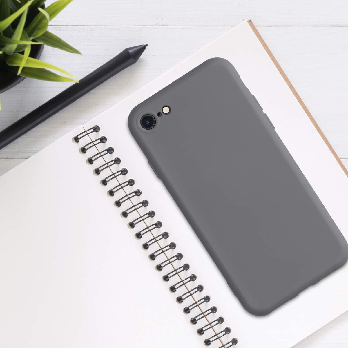 KW iPhone SE 2022 / SE 2020 / 7 / 8 Θήκη Σιλικόνης Rubberized TPU - Titanium Grey - 49979.155