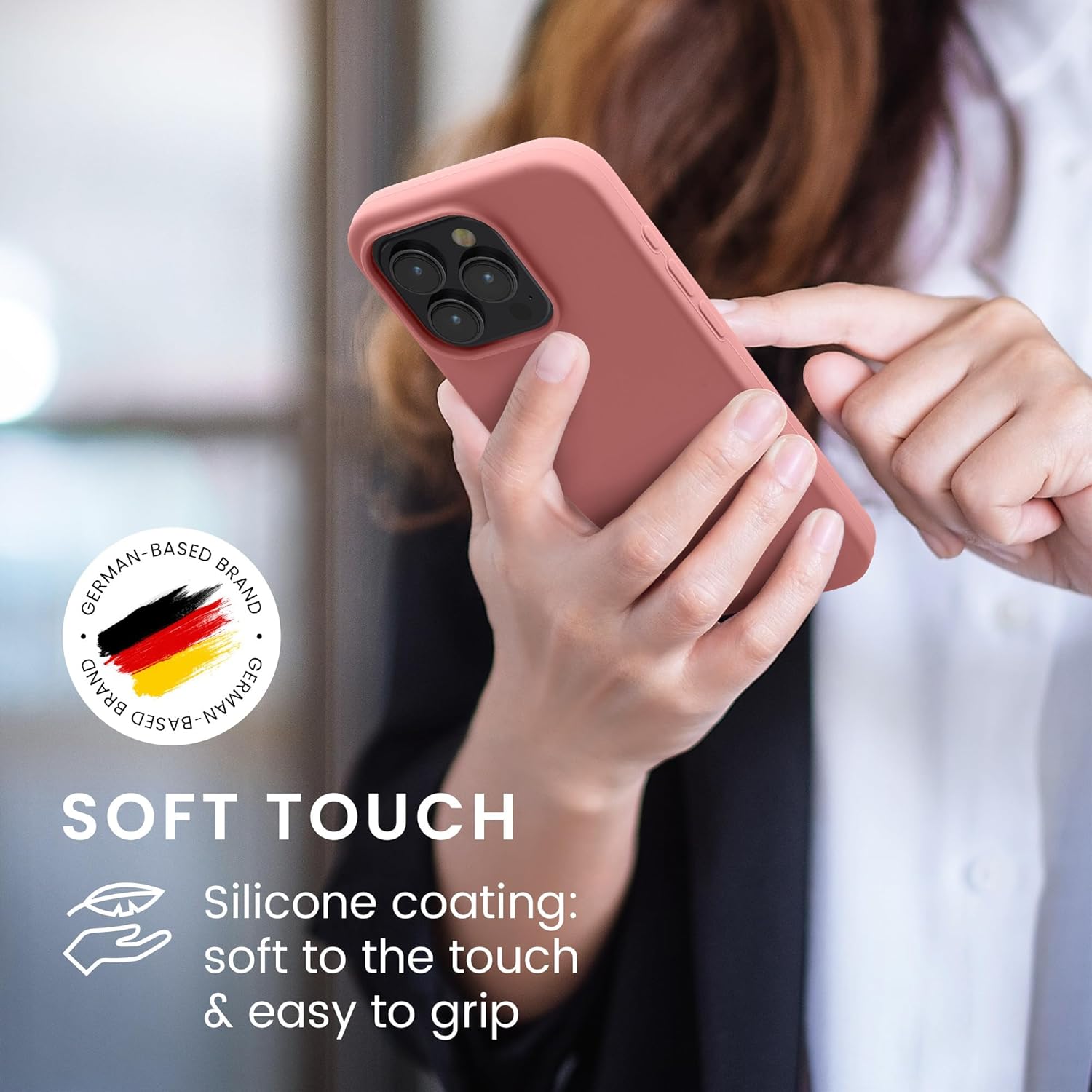 KW iPhone 15 Pro Θήκη Σιλικόνης Rubberized TPU - Winter Rose