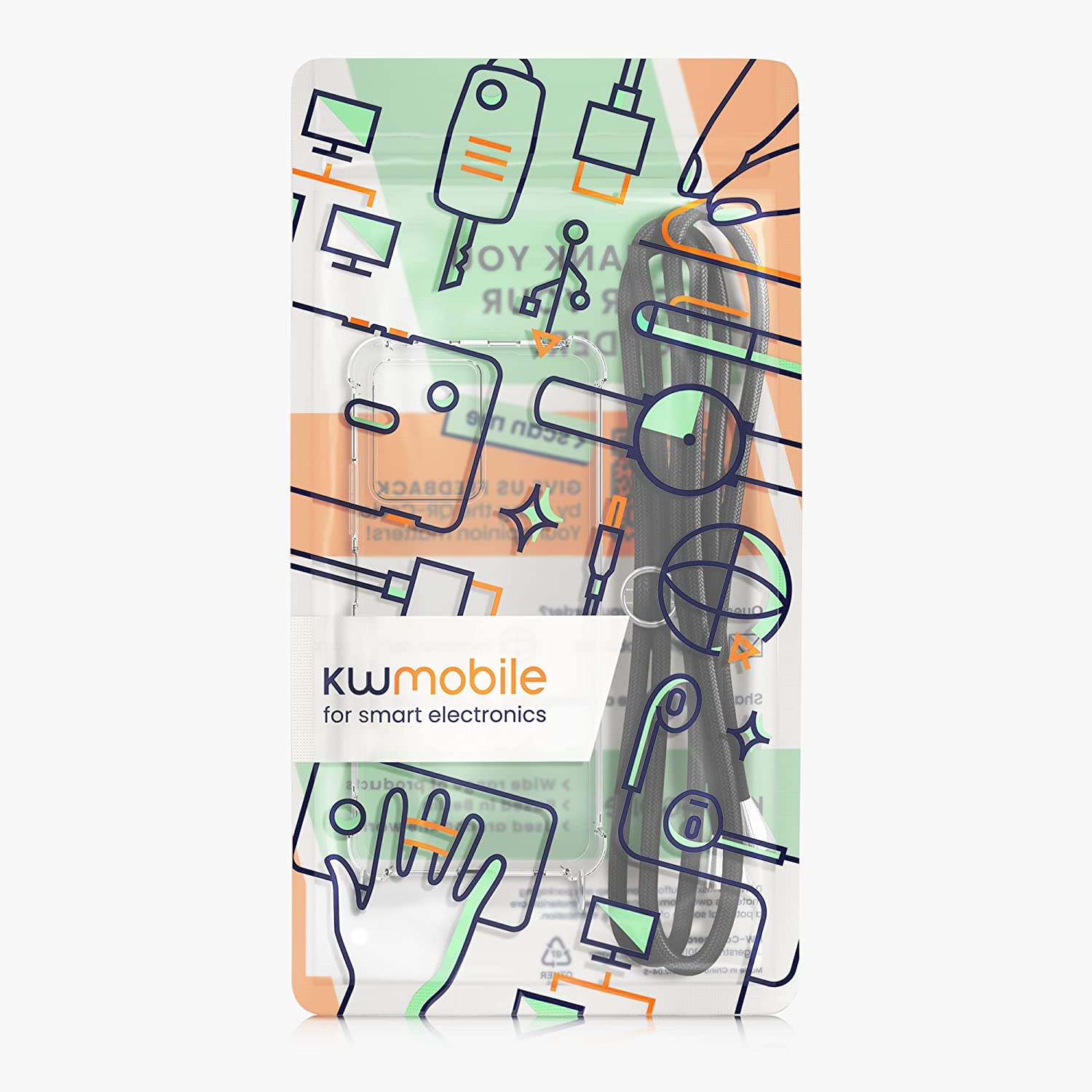 KW Xiaomi Redmi Note 12 Pro Θήκη Σιλικόνης TPU με Λουράκι - Διάφανη / Black - 60722.01