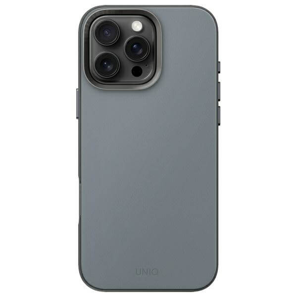 Uniq iPhone 16 Pro - Lyden DS - Σκληρή Θήκη με Επένδυση Συνθετικού Δέρματος και MagSafe - Washed Blue / Black