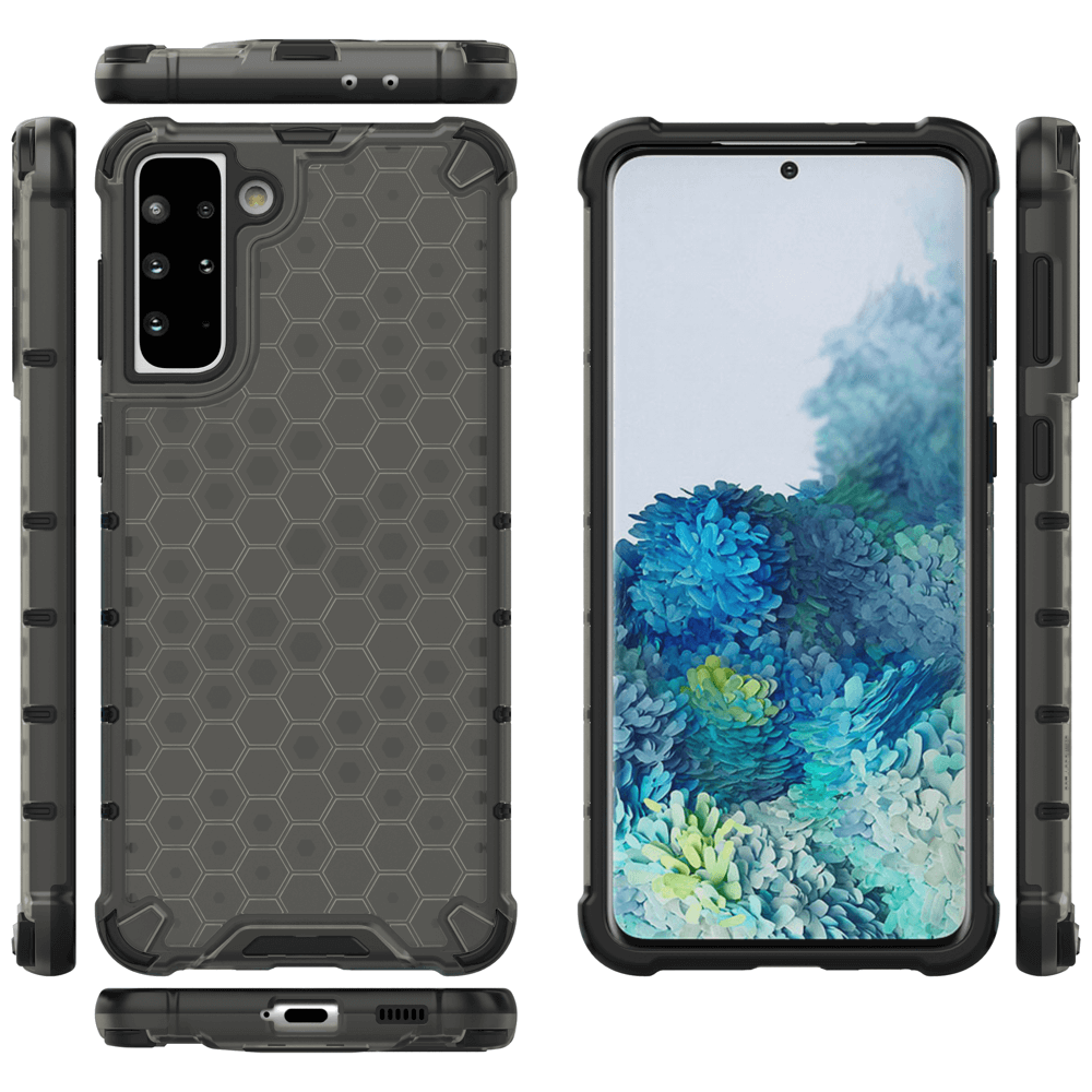 OEM Samsung Galaxy S22 Honeycomb Σκληρή Θήκη με Πλαίσιο Σιλικόνης - Black