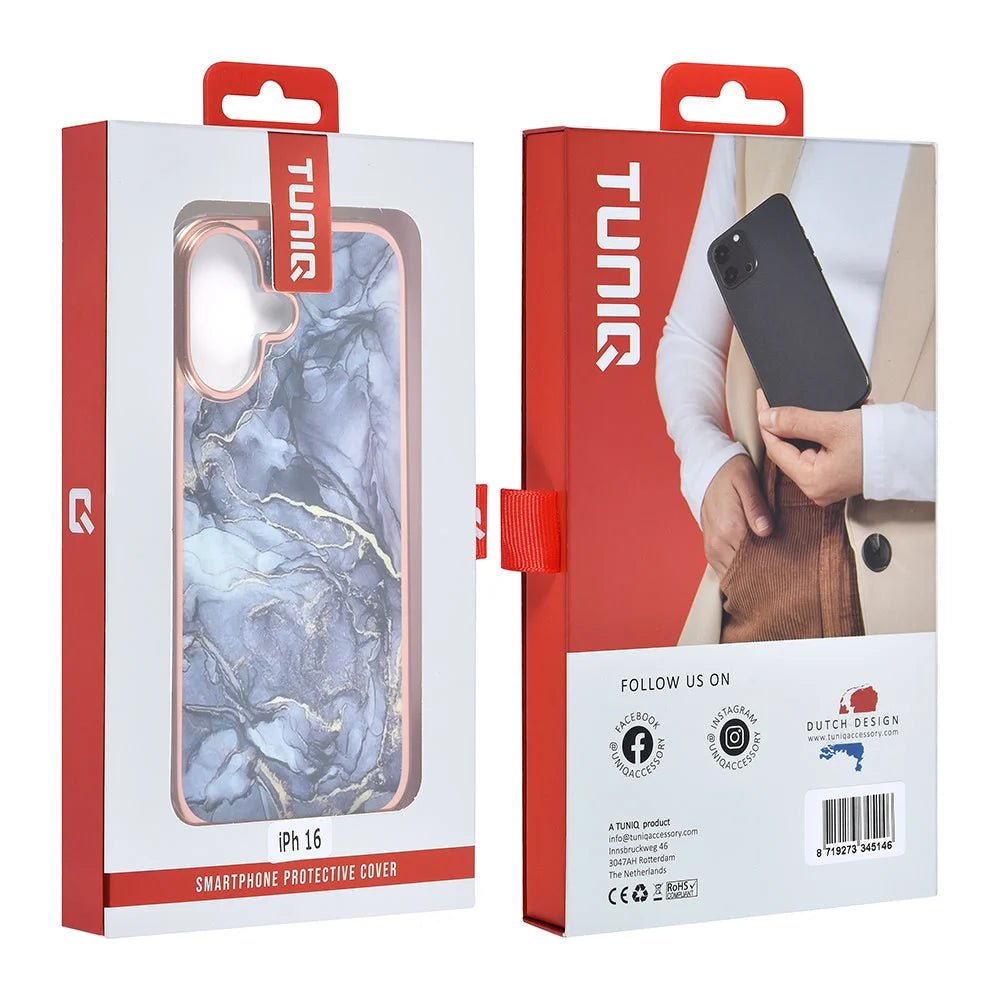 Tuniq iPhone 16 Silicone Θήκη Σιλικόνης - Marble / Grey