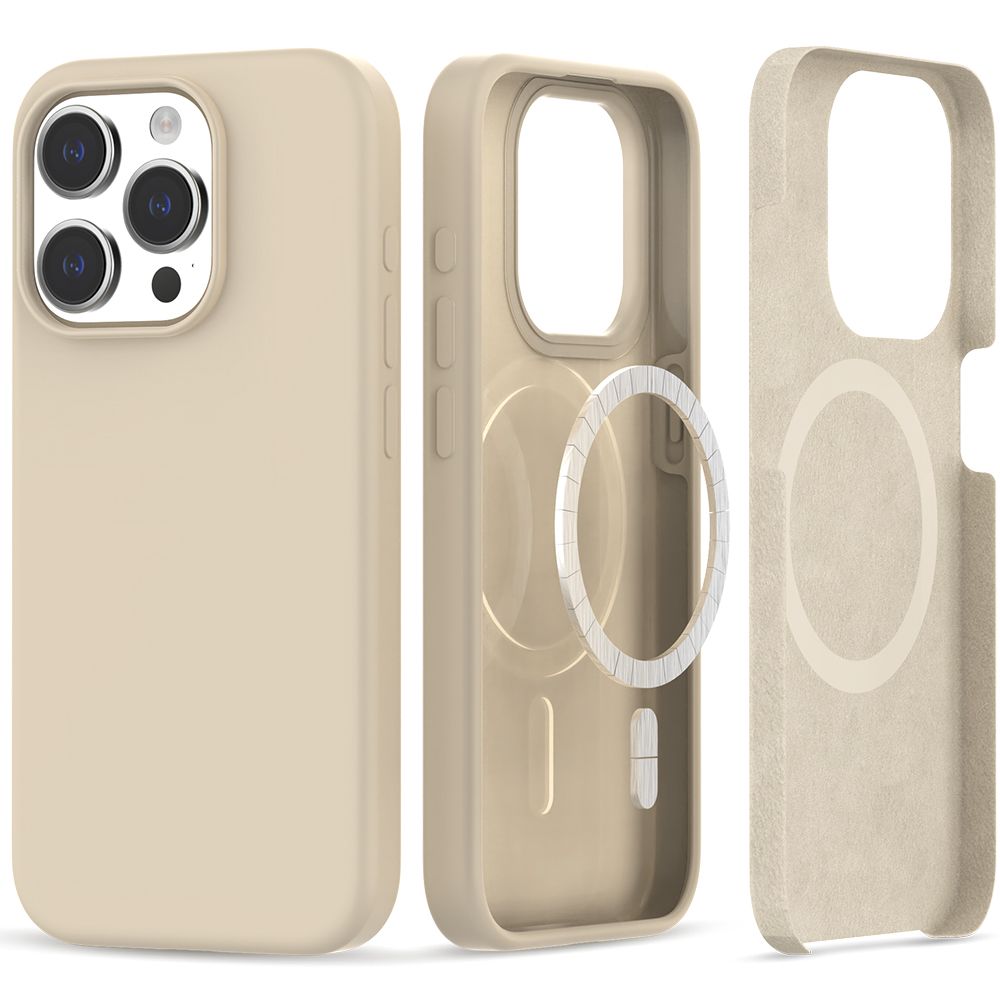 Tech - Protect iPhone 15 Pro Silicone Magsafe Θήκη Σιλικόνης TPU - Sand Beige