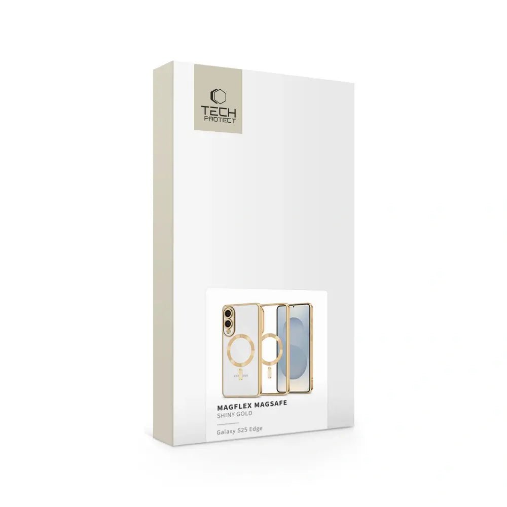 Tech - Protect Samsung Galaxy S25 Edge MagFlex Θήκη Σιλικόνης TPU με MagSafe - Διάφανη / Shiny Gold