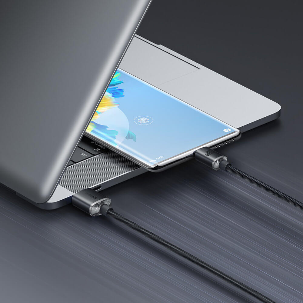 Baseus Crystal Shine Cable USB to Type C 100W - Καλώδιο Δεδομένων και Γρήγορης Φόρτισης 2M - Black - CAJY000501