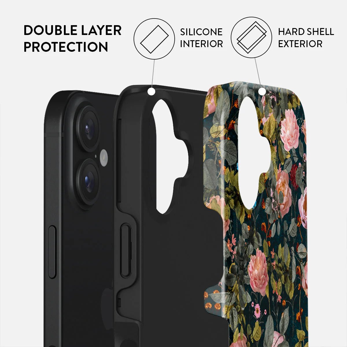 Burga iPhone 16 Fashion Tough MagSafe Σκληρή Θήκη με MagSafe - Bloomy Garden