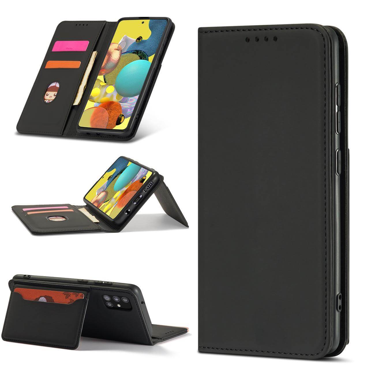 OEM Samsung Galaxy A53 5G Magnet Card Wallet Case Θήκη Πορτοφόλι Stand - Black