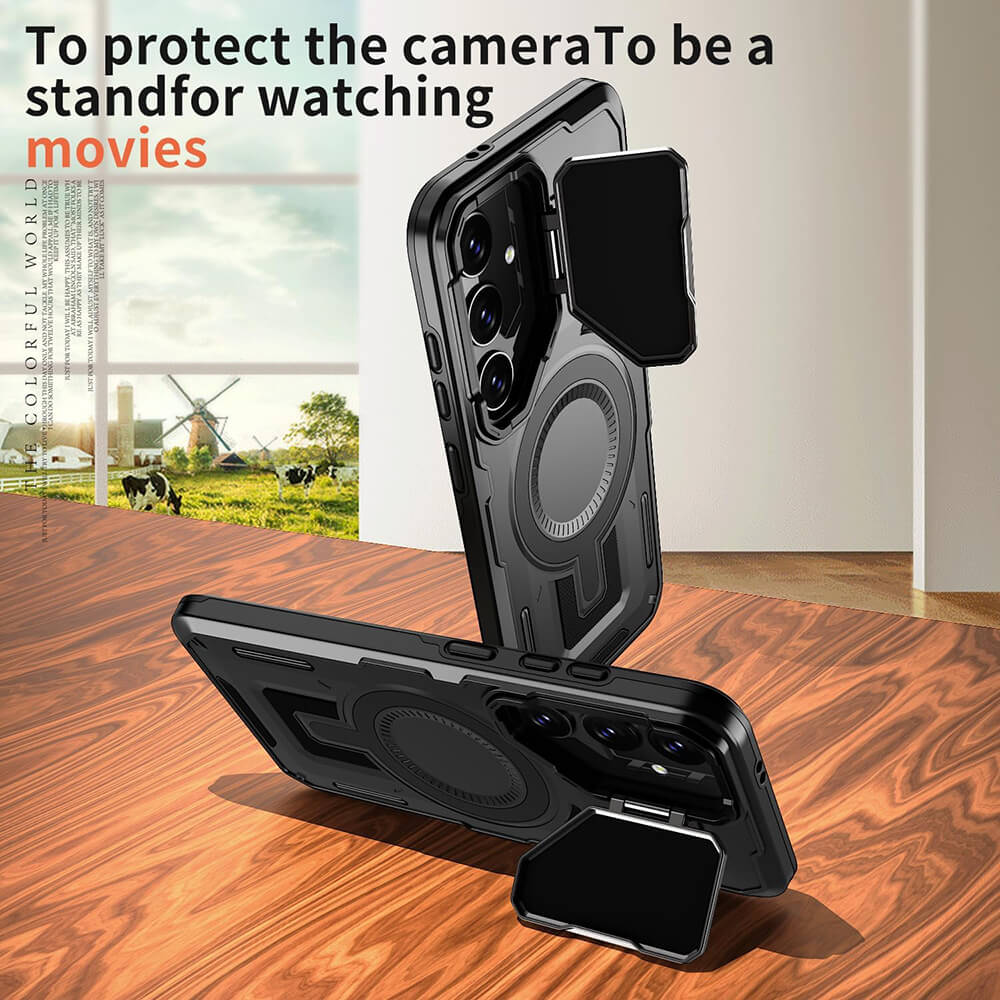 Techsuit Samsung Galaxy S24 / S25 CamVault MagSafe Σκληρή Θήκη με Πλαίσιο Σιλικόνης - Black