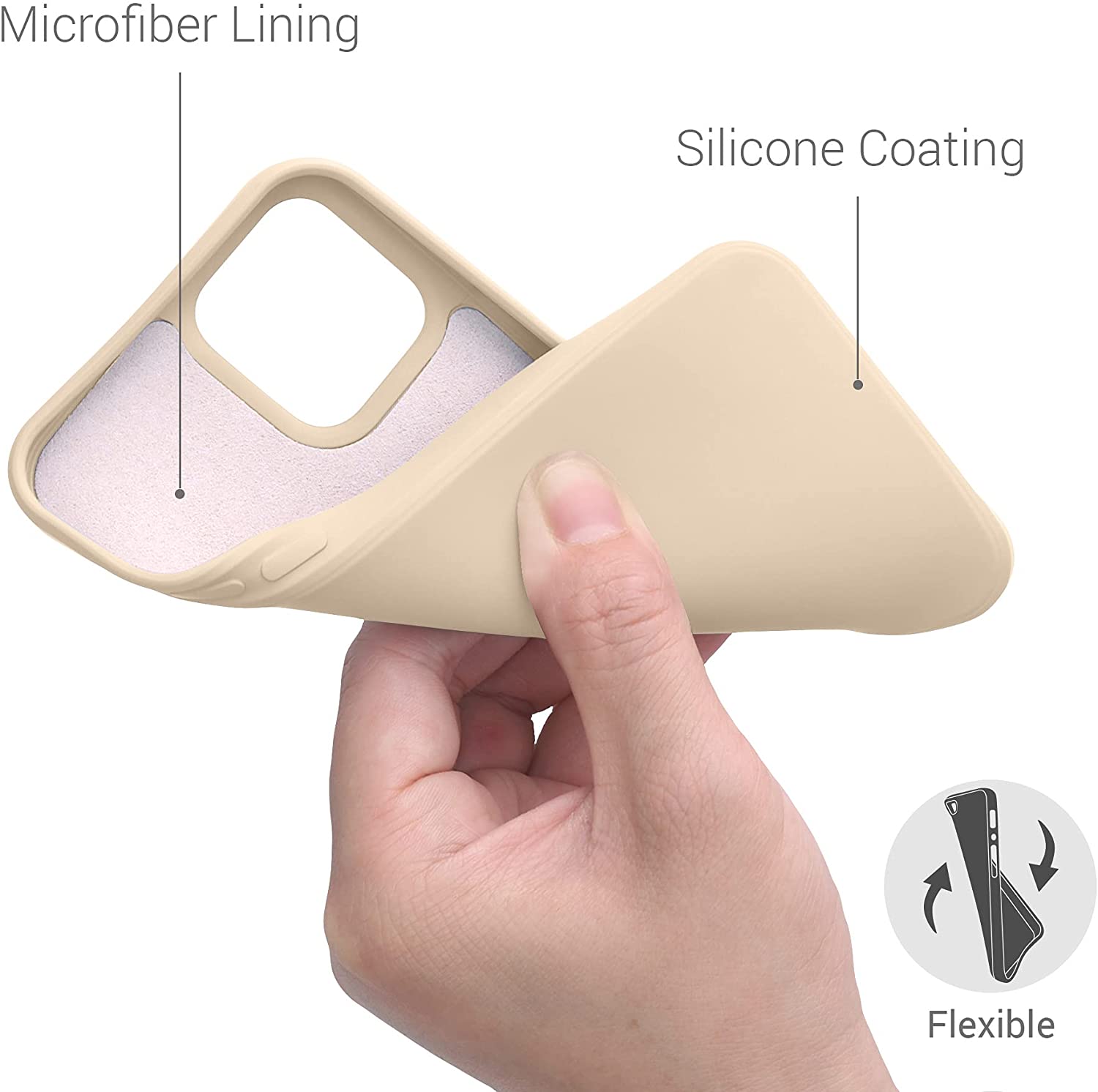 KW iPhone 12 / iPhone 12 Pro Θήκη Σιλικόνης Rubberized TPU - Mother of Pearl - 53844.154