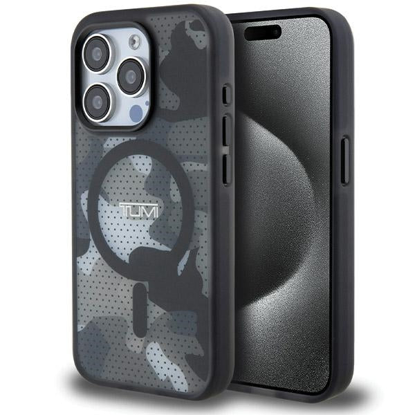 Tumi iPhone 15 Pro Frosted Camo Print MagSafe Σκληρή Θήκη με Πλαίσιο Σιλικόνης και MagSafe - Black - TUHMP15LTCAMK