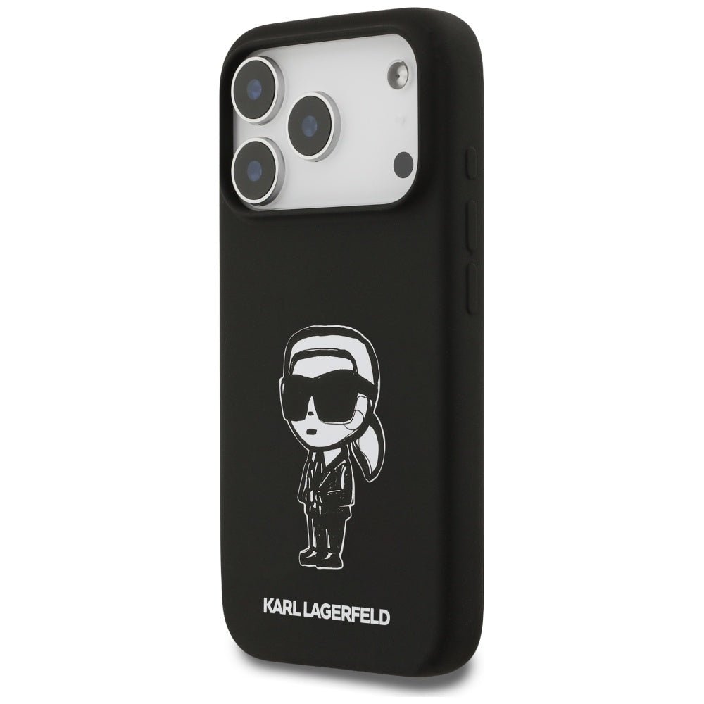 Karl Lagerfeld iPhone 17 Pro - Silicone Karl Sketch and Logo MagSafe - Σκληρή Θήκη με Πλαίσιο Σιλικόνης - Black - KLHMP17LSKIGROK