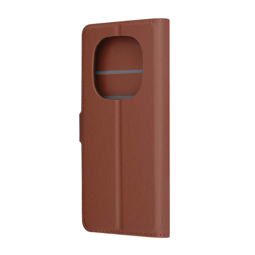 Techsuit Xiaomi Redmi Note 14 Pro 5G / Poco X7 - Leather Folio - Θήκη Πορτοφόλι από Δερματίνη με Stand - Brown