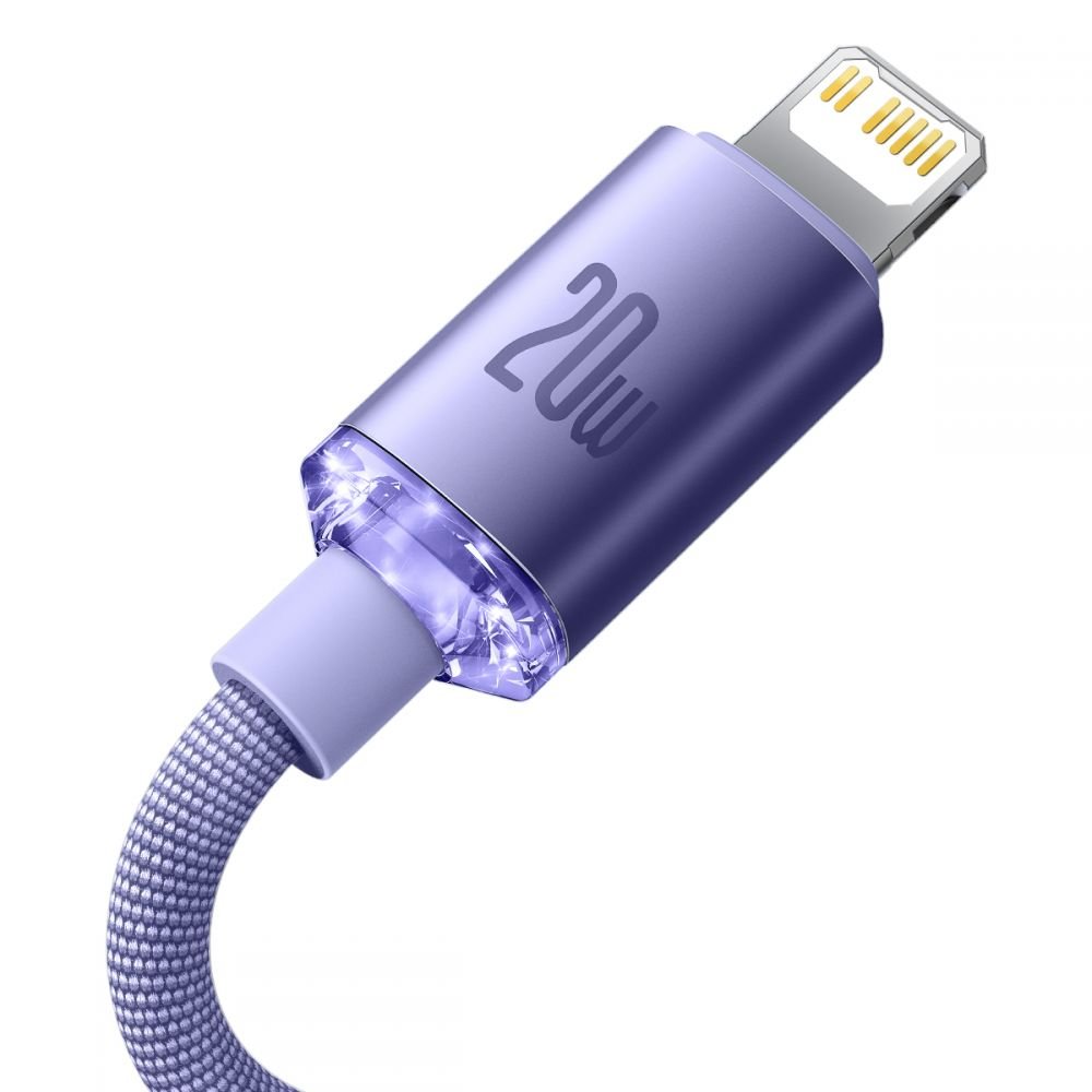 Baseus Crystal Shine Cable Type - C to Lightning PD 20W - Καλώδιο Δεδομένων και Γρήγορης Φόρτισης Type - C to Lightning 2M - Purple - CAJY000305