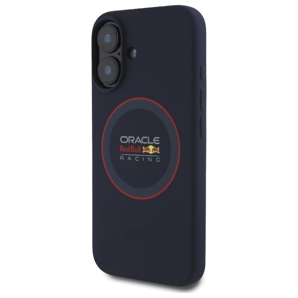 Red Bull iPhone 16 - Silicone Red Ring - MagSafe Σκληρή Θήκη με Πλαίσιο Σιλικόνης - Navy - RBHMP16S24SIILVR