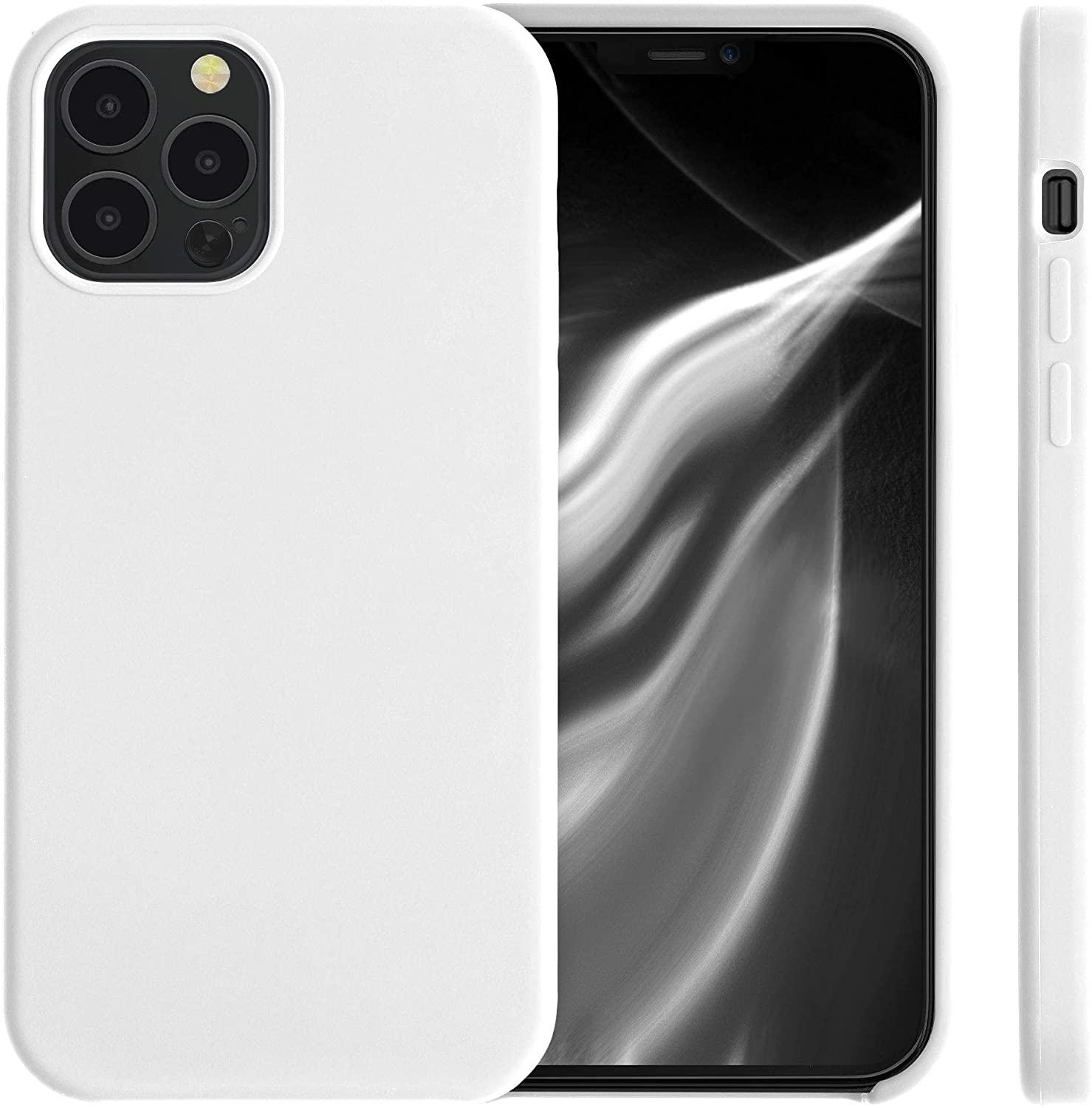 KW iPhone 12 / iPhone 12 Pro Θήκη Σιλικόνης Rubber TPU - White - 52641.02