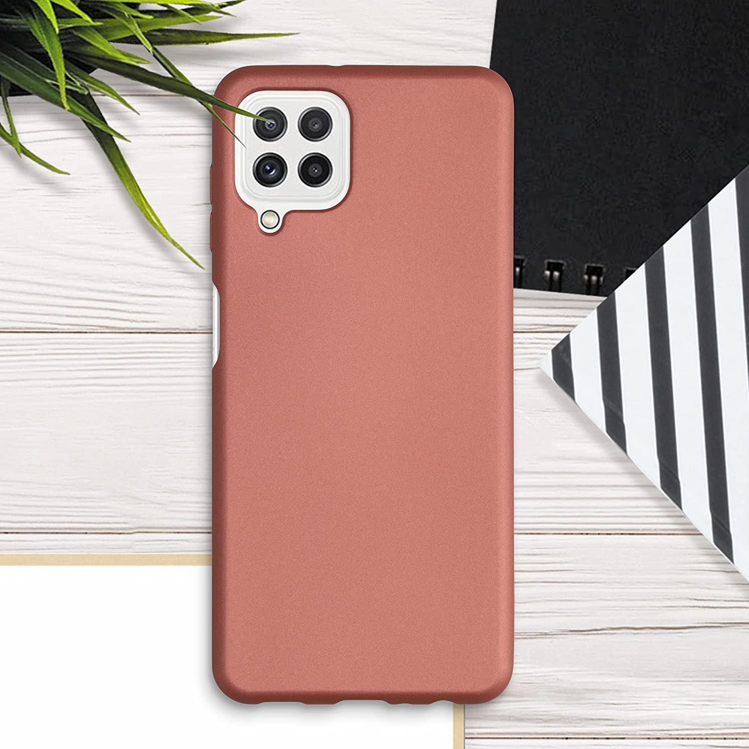 KW Samsung Galaxy A22 4G Θήκη Σιλικόνης TPU - Metallic Bronze - 55495.211