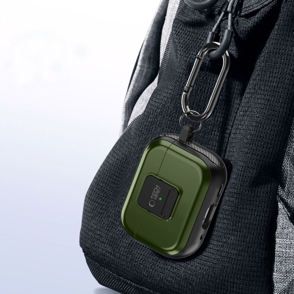Tech - Protect AirPods Pro 1 / 2 Θήκη από Σκληρό Πλαστικό και Σιλικόνη με MagSafe - Defender Hook - Olive Green