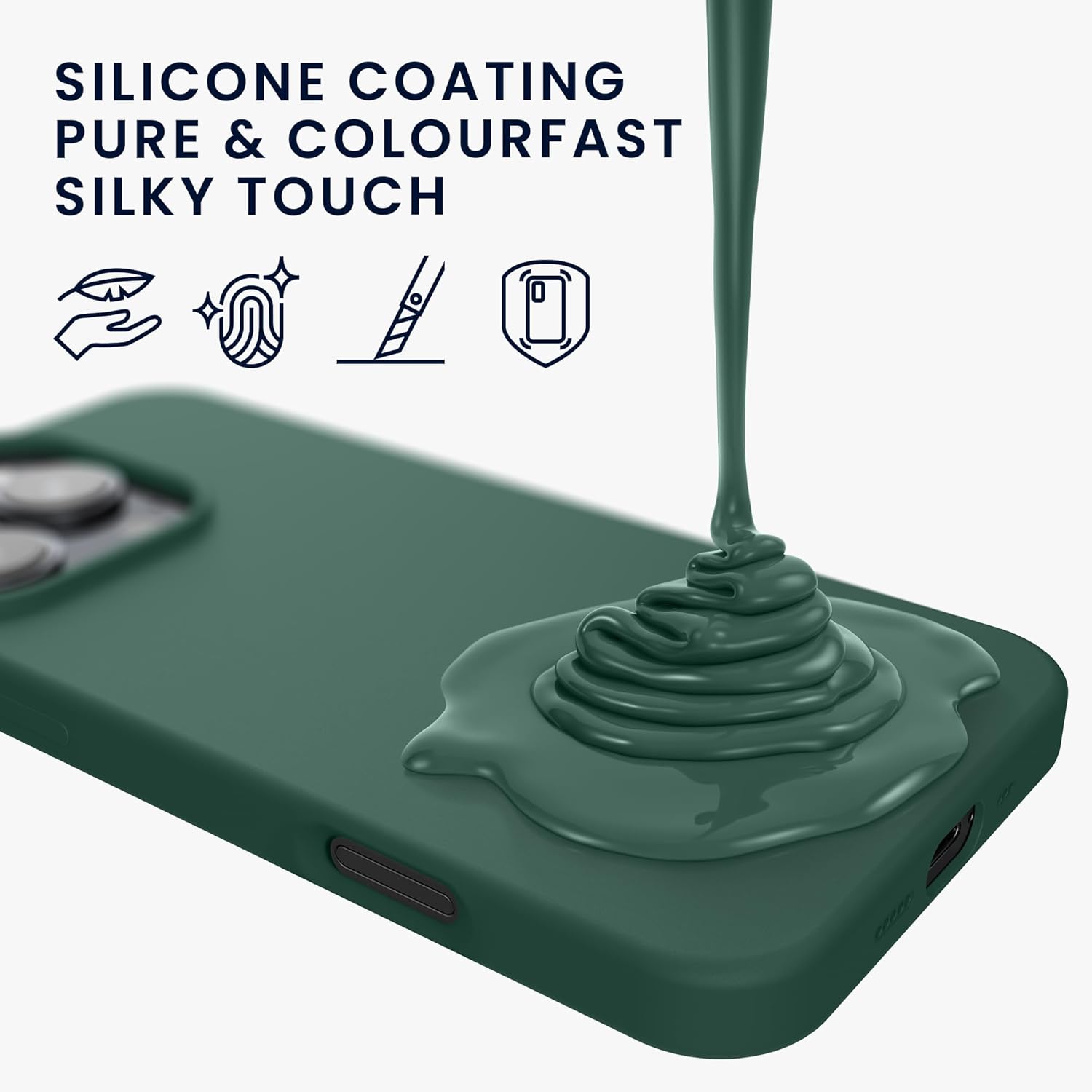 KW iPhone 16 Pro Θήκη Σιλικόνης Rubberized TPU - Forest Green