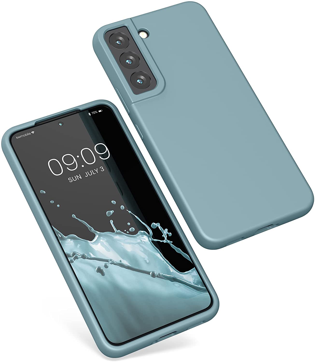 KW Samsung Galaxy S22 Θήκη Σιλικόνης Rubberized TPU - Stone Blue - 56756.206