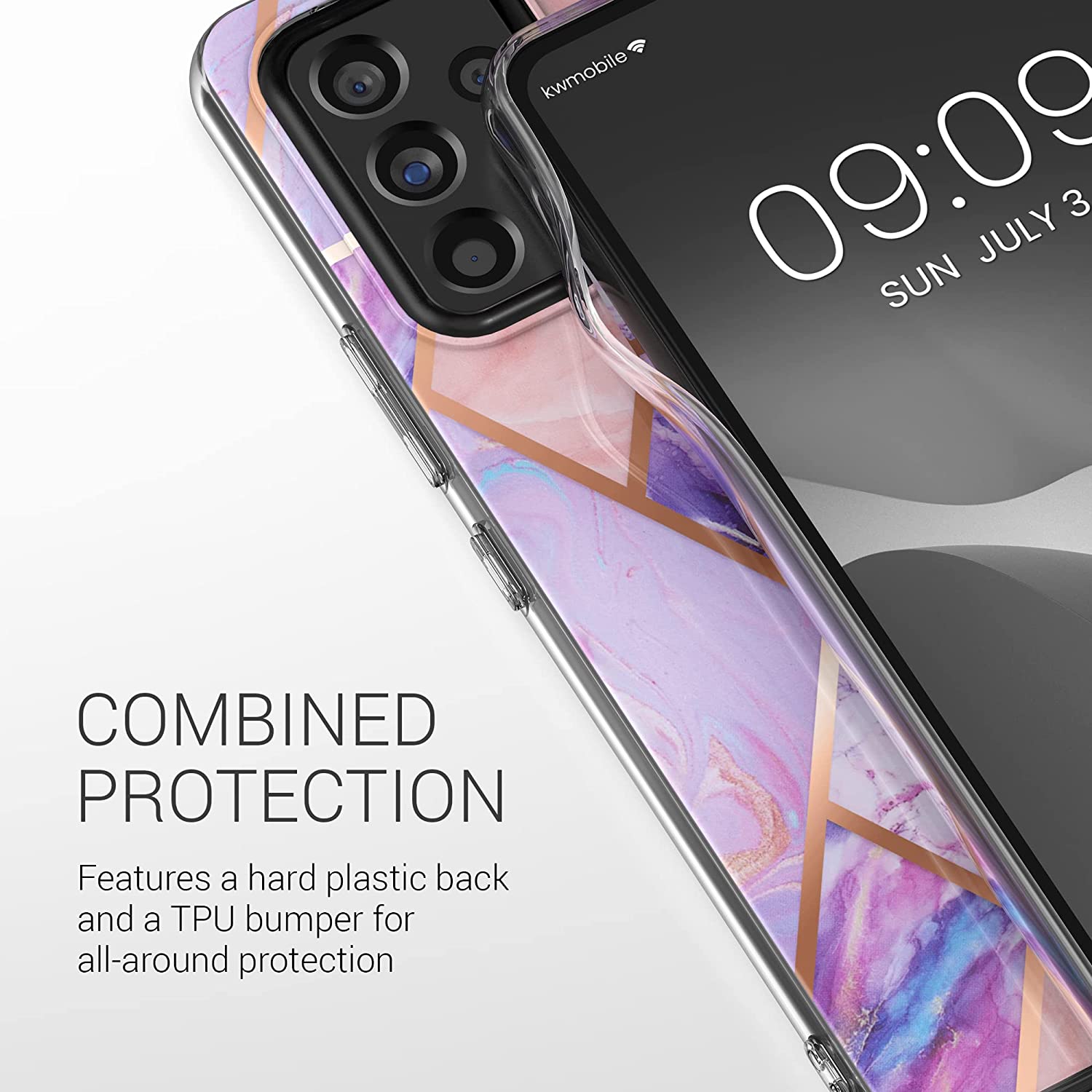 KW Samsung Galaxy A53 5G Θήκη Σιλικόνης TPU Design Glory Marble Mix - Pink / Rose Gold - 58846.02