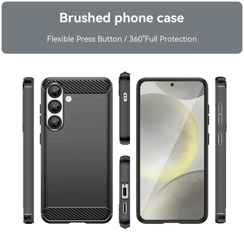 Techsuit Samsung Galaxy S25 Carbon Silicone Θήκη Σιλικόνης TPU - Black