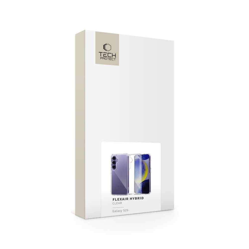 Tech - Protect Samsung Galaxy S25 Flexair Hybrid Σκληρή Θήκη με Πλαίσιο Σιλικόνης - Διάφανη